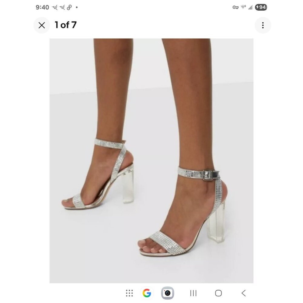 Steve Madden Yuma Rhinestone Crystal Ankle Strap High Heel Size 6.5